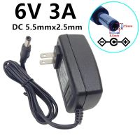 6V3A แหล่งจ่ายไฟเครื่องแปลงพลังงานกำแพง AC 100-240V ไป DC 6V ตัวแปลง3000mA 3A DC 5.5Mm * 2.5Mm 5.5Mm * 2.1Mm ปลั๊ก Us/eu/uk/au