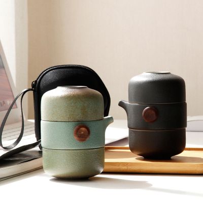 Japanese-Style Ceramic Teapot Lid Bowl Teacup Handmade Portable Travel Office Tea Set