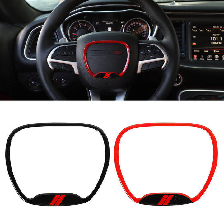 Hittime Steering Wheel Central Ring Trim Cover For Dodge Challenger