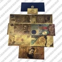 27 Designs We have More Colored Gold Foil Polish Banknote Set 50 100 200 500 PLN for Partriotism Poland Crafts Collection