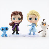 ฟิกเกอร์ของเล่นเด็กตุ๊กตาอะนิเมะอลาฟคริสต๊อฟ Sven สำหรับเด็กแอนนา Pvc Frozen2 4ชิ้น/เซ็ตราชินีหิมะเอลซา