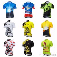 【hot】♘✢  Cycling jersey Mens summer MTB Shirts Short sleeve Maillot Ciclismo Top white red