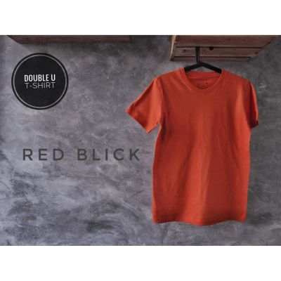 MiinShop เสื้อผู้ชาย เสื้อผ้าผู้ชายเท่ๆ ออกใบกำกับภาษีได้ - เสื้อยืดสีพื้นคอกลม สีส้มอิฐ (RED BLICK) เสื้อผู้ชายสไตร์เกาหลี