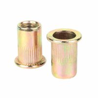 Rivet nuts M3 M4 M5 M6 M8 M10 M12 Zinc Plated Carbon Steel Knurled Rivnut Flat Head Threaded Rivet Insert Nutsert Cap Rivet Nut