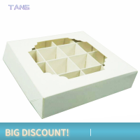 ?【Lowest price】TANG Party Cupcake BOX ว่างเปล่า16กริดกล่องขนมแทรกหน้าต่างที่ชัดเจนและ divider