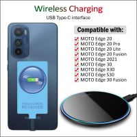 Qi Wireless Charging Receiver สำหรับ Motorola Moto Edge 30 X30 S30 Edge 20 Pro Lite Fusion Wireless Charger + USB อะแดปเตอร์ Type-C