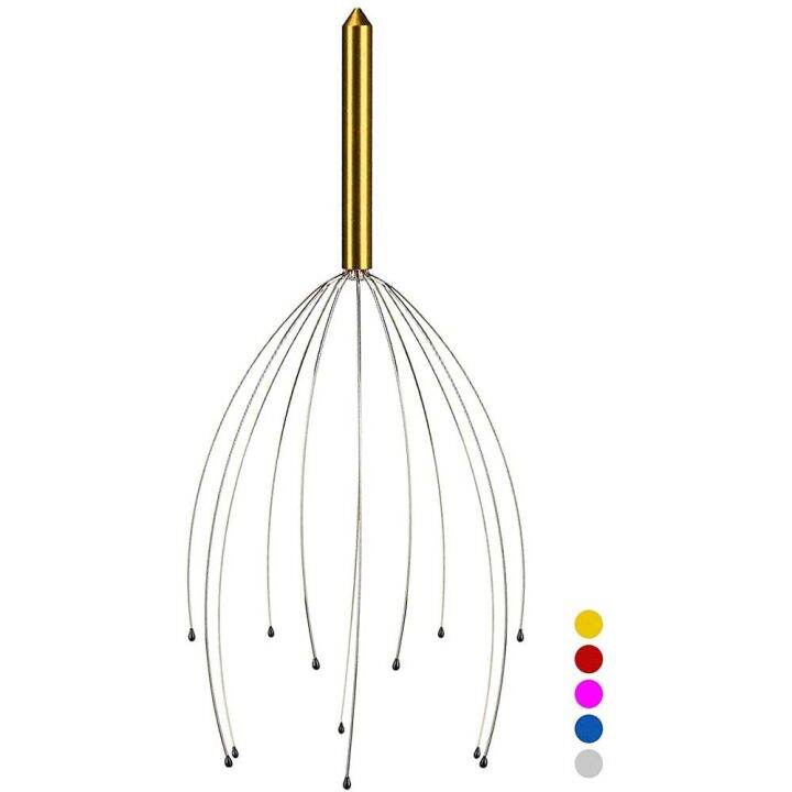 Random Color Head Scalp Massager Head Scratcher ที่มีหลายนิ้วเพื่อการ