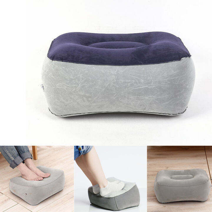 Soft Footrest Pillow PVC Inflatable Foot Rest Pillow Cushion Air Travel  Office Home Leg Up Relaxing Pillow