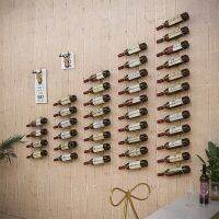 Wine Rack European Tilt Wall Mount Wine Holders Simple Iron Wall Whisky Champagne Bottle Holder Creative Bar Decorations