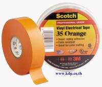 เทปพันสายไฟ Scotch 35 ขนาด 3/4 นิ้ว x 66 ฟุต (22 เมตร) สีส้ม 1 ม้วน.