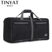 TINYAT กระเป๋า Duffle ขนาดใหญ่น้ำหนักเบา 60L กระเป๋าเดินทางกันน้ำ Duffle พับได้สำหรับ Men Women