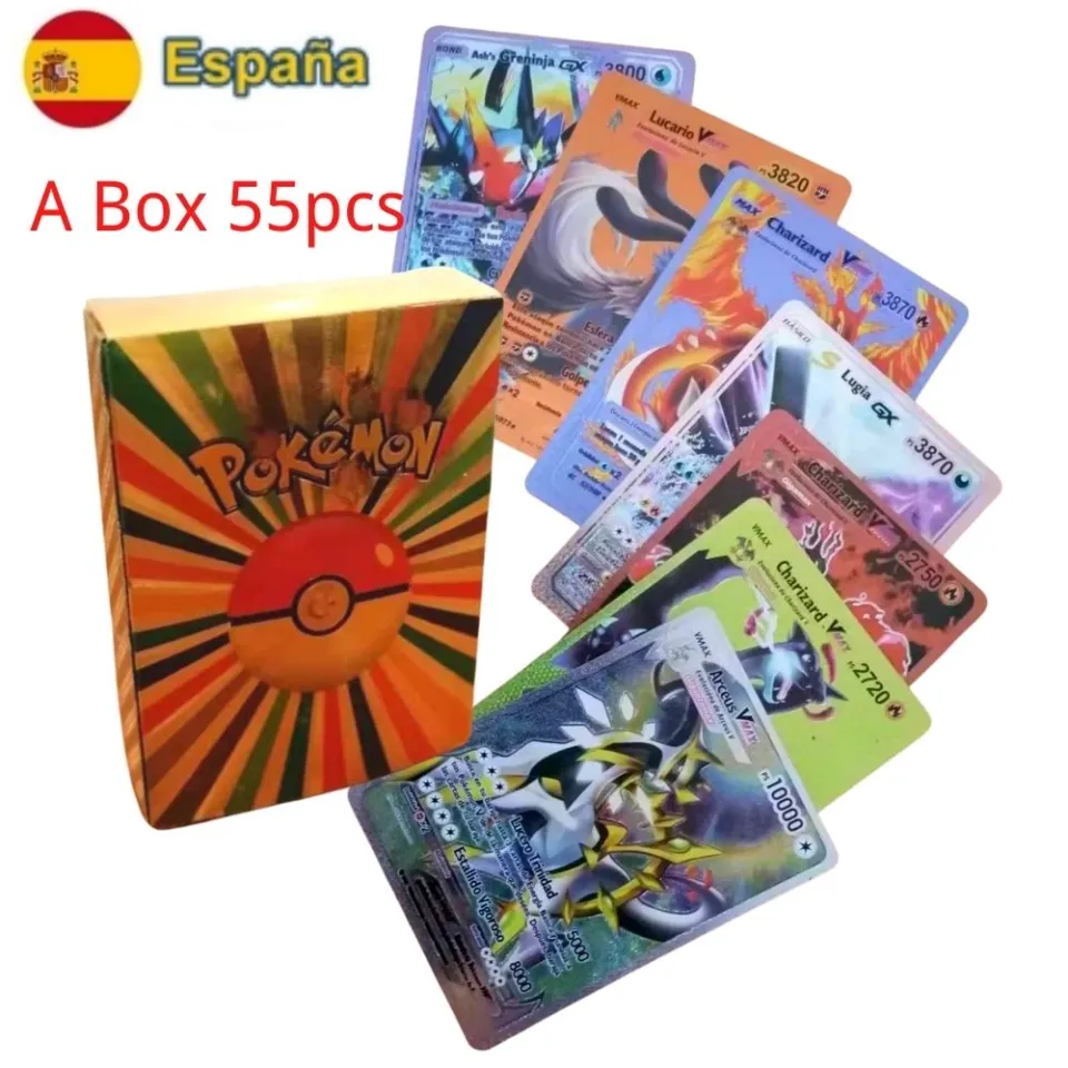 2022 27-54 Cartas Cards Gold Card V Vmax Spanish Card Golden Kids Game  Collection Cards Christmas Gift