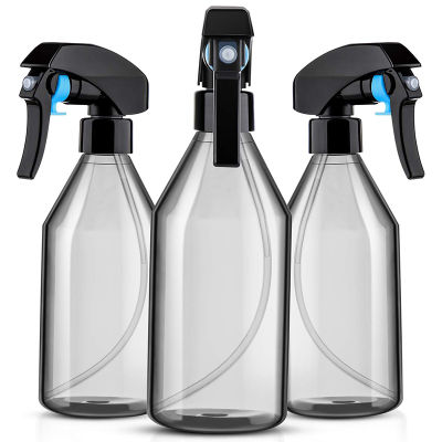 Plastic Spray Bottles for Cleaning Solutions,10OZ Reusable Empty Container with Durable Black Trigger Sprayer, 3Pack
