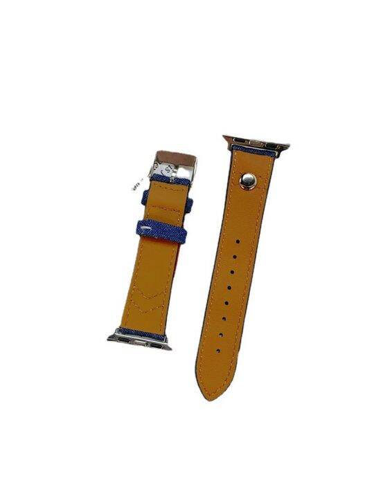 hot-sale-suitable-for-8-7-generation-41-retro-embroidery-denim-strap-simple-niche-iwatch56se-leather