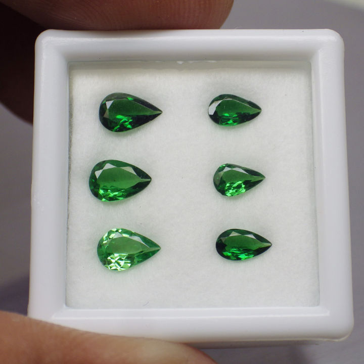 พลอย-การ์เน็ต-ซาโวไรท์-โกเมน-เขียว-ดิบ-ธรรมชาติ-แท้-natural-tsavorite-garnet-จำนวน-6-เม็ด-หนักรวม-1-32-กะรัต