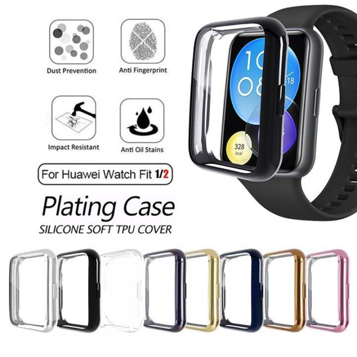 tpu-protector-case-for-huawei-watch-fit-2-case-plated-all-around-bumper-screen-cover-cases-for-huawei-watch-fit2-fit-nails-screws-fasteners