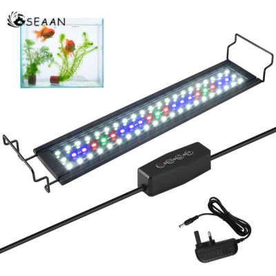 ไฟตู้ปลาไฟตู้ปลาสเปกตรัมเต็มรูปแบบพร้อมจอแอลซีดีไฟตู้ปลา LED RGB 16W สำหรับถังน้ำจืดที่มีระดับความสว่าง10ระดับนาฬิกาจับเวลาปรับได้3โหมดสำหรับปลูกถัง41-61ซม.