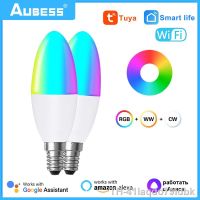 ❐ Aubess Tuya E14 WiFi ZigBee Bulb Candle Bulbs CW Lamp Supports