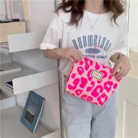 【CW】卐▣¤  Pink Leopard Print Ladies Small Clutch Purse Handbags Schoolgirl Storage