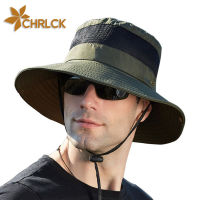 [hot]New Fashion Summer Autumn Bucket Hat Men Outdoor Fishing Hiking Beach Hats Mesh Breathable Anti UV Sun Cap Large Wide Brim