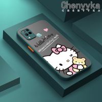 Chenyyka เคสปลอกสำหรับ Infinix Hot 10S NFC Hot 10T เคสกรณีการ์ตูนน่ารักคิตตี้แมวฝ้าใสฮาร์ดโทรศัพท์ปลอกสาวหวานกันกระแทกซิลิโคนเต็มปกหลังกล้องป้องกันกรณี