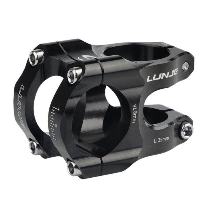 lunje-cnc-bicycle-handlebar-stem-power-short-35mm-mountain-bike-bridge-31-8-pipe-black