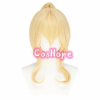 Genshin Impact Jean Cosplay Wig Women 40Cm Light Golden Wig Cosplay Anime Cosplay Wigs Heat Resistant Synthetic Wigs Halloween