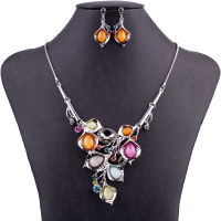 MS Fashion Jewelry Sets High 2 Colors Quality Necklace Sets For Women Jewelry Silver Plated Crystal Unique Spark Design