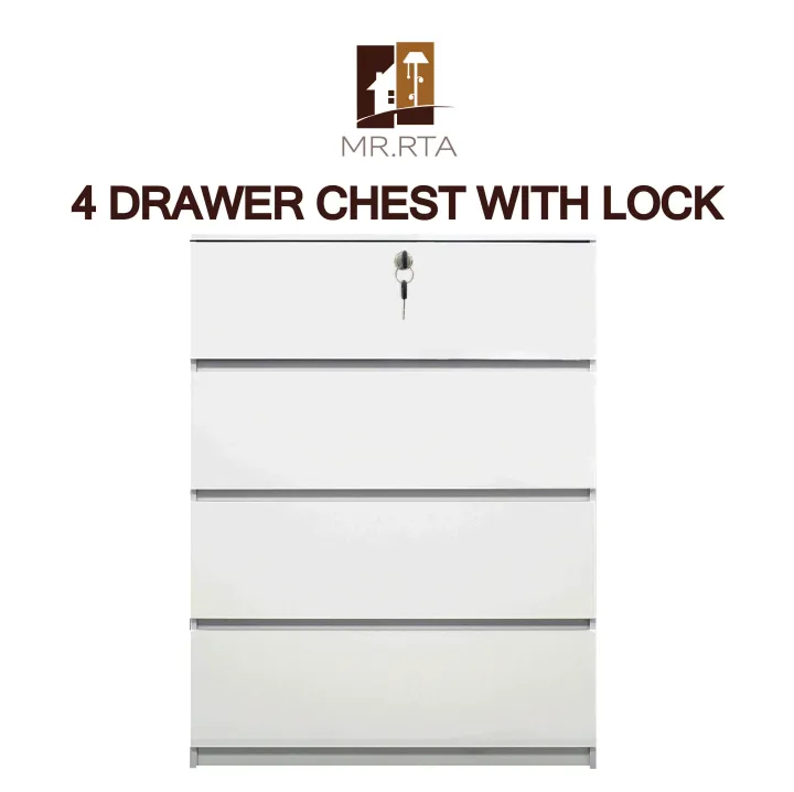 MR.RTA 4 Drawer Chest with Lock / wardrobe Almari Baju budak almari
