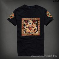 2023 In stock T-Shirt Dragon Summer Top Chinese Style Spirit Mens Short-Sleeved Printed Social Official Uniform Ethnic Half-Sleeved Guy Robe，Contact the seller to personalize the name and logo