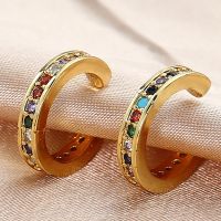 【YF】 1Pcs Micro Pave Single Row Color Zircon Exquisite Ear Bone Clip  Fashion New Earrings For Woman Jewelry Gift Party