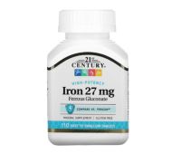 [Exp2025] 21st Century, High-Potency Iron, 27 mg, 110 Easy to Swallow Tablets