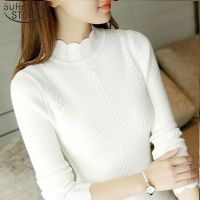 ✁♦۩ Autumn Korean Slim Fashion Women Knit Sweater High Elastic Turtleneck Bottoming Basic Pullovers Winter Sexy Sweater Women 7570