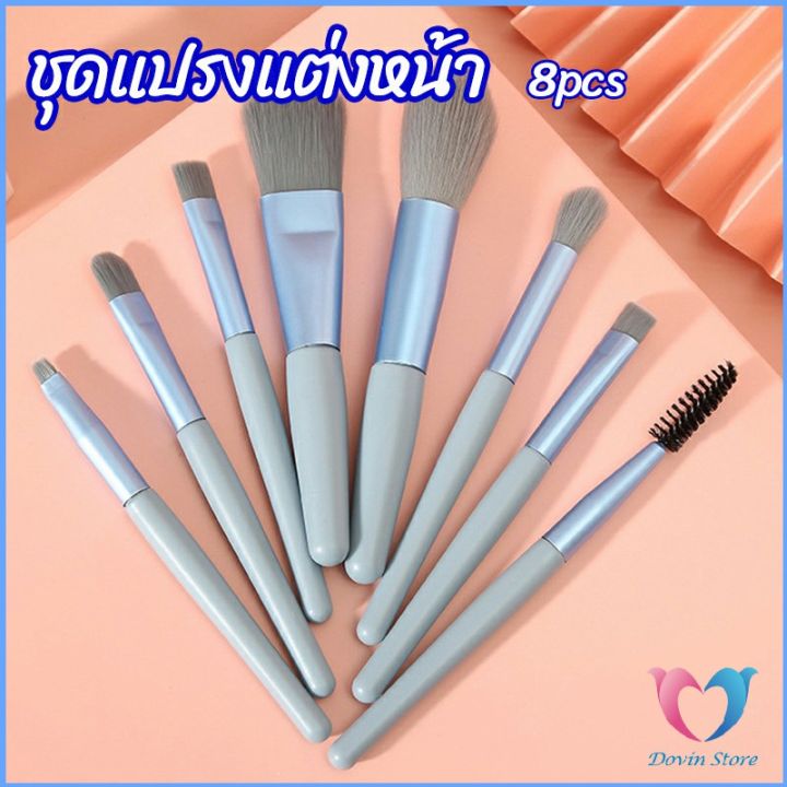 ชุดแปรงแต่งหน้า-8-ชิ้น-แปรงคิ้ว-แปรงปัดแก้ม-makeup-brush-set