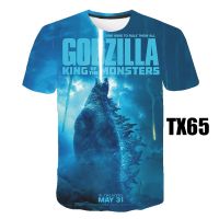 2023 newGodzilla เสื้อยืดคอกลมแขนสั้นพิมพ์ลายการ์ตูน 3D ระบายอากาศสําหรับผู้ชายและผู้หญิง 2