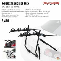 แร็ค บรรทุกจักรยาน HOLLYWOOD EXPRESS TRUNK BIKE RACK สำหรับติดรถเก๋งที่มีกระโปรงท้าย ไม่มีสปอย์เลอร์