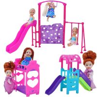 1 Set Doll Accessories Slide Amusement Park for Kelly Doll 1/12 Size Doll Furniture Kindergarten Slide Swing Play House DIY Toy Electrical Connectors