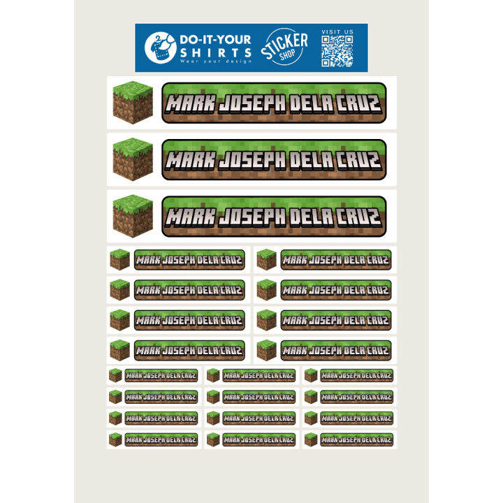 Minecraft Custom Sticker Name Label Lazada PH