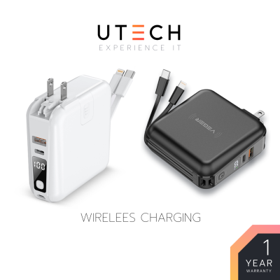 แบตสำรอง Veger P15W 10000 mAh  Wireless Charging  22.5W Super Charge  - White / Black by UTECH