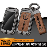 อัจฉริยะเป็นหนังแท้รีโมตเคสที่ห้อยกุญแจสำหรับรถยนต์,พวงกุญแจสำหรับ Mazda 2 3 6 CX30 CX3 CX5 CX8 CX9 CX60 MX30 2019 2020 2021 2022 2023