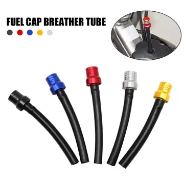 48.5mm Motorcycle Gas Fuel Tank Cap Cover Air Vent Tube Breather Hose For  Bike