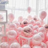 20/40pcs 10inch Pink Balloons Confetti Chrome Metallic Latex Balloon Christmas Baby Shower Birthday Wedding Party Decorations Balloons