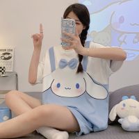 COD Summer new Cinnamoroll pajamas sweet home service suit womens comfortable soft short-sleeved shorts