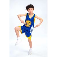 NBA เด็กบาสเกตบอล Jersey ชุด Golden State Warriors เบอร์ 11 THOMPSON เด็ก Jersey บาสเกตบอล Jersey Tops Shortd ชุด