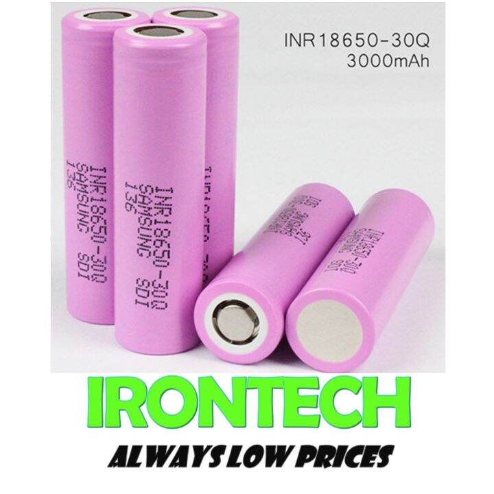 INR18650 30Q 3.7V 3000MAH 15A 5C Rechargeable 18650 Battery for Power