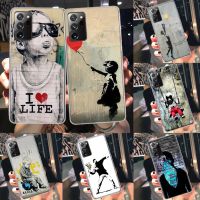 Street Art Banksy Graffiti Phone Case For Galaxy Samsung S22 Plus S21 S23 Ultra S20 FE S10 S10E S9 S8 S7 Edge Cover Pattern Capa Phone Cases