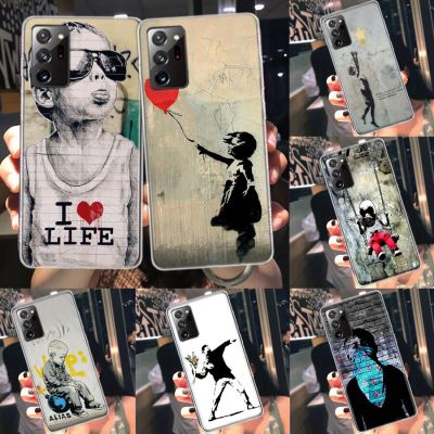 Street Art Banksy Graffiti Phone Case For Galaxy Samsung S22 Plus S21 S23 Ultra S20 FE S10 S10E S9 S8 S7 Edge Cover Pattern Capa Phone Cases