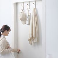 【YF】 Creative Punch Free Bathroom Door Rear Hook Bedroom Carbon Steel Behind Coat Hanger Clothes Umbrella Bag Hanging Rack