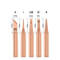 5PCS Copper Iron Tip I/B /K/2.4D/3C Set 900M-T Welding Tip Head Tools Inside Hot Bare Copper Electric Solde Iron Tools