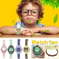 2023 Summer New Handheld Watch Fan Cartoon Leafless Fans Mute Usb Charging Creative Children Mini For Student Office
